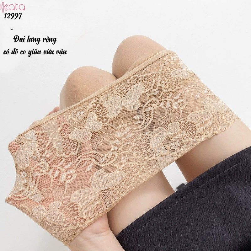 Quần tất đai ren cotton,nude, siêu mỏng, chống vướng, không tuột, vớ da lụa đen mỏng xuân hè nữ 12997