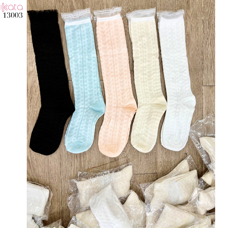 Tất bắp chân ren JK phong cách Hàn Quốc,vớ lưới mỏng đi bốt 13003