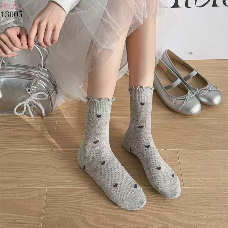 Tất lưới thoáng khí mùa hè,vớ mỏng ren viền nấm dễ thương 13005
