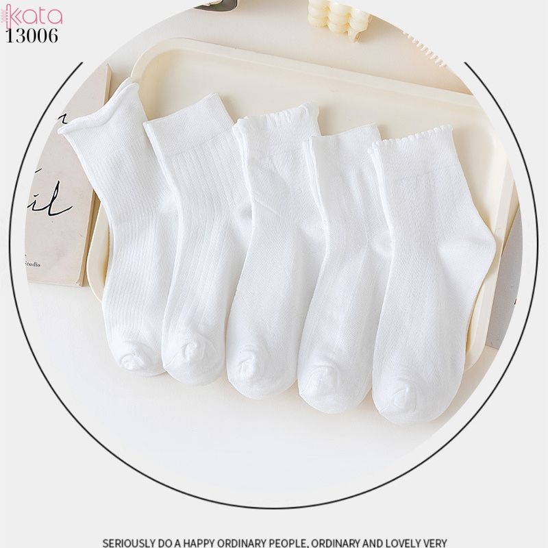 Tất ngắn màu trắng nữ dễ thương,vớ mỏng xuân hè thấm hút mồ hôi 13006