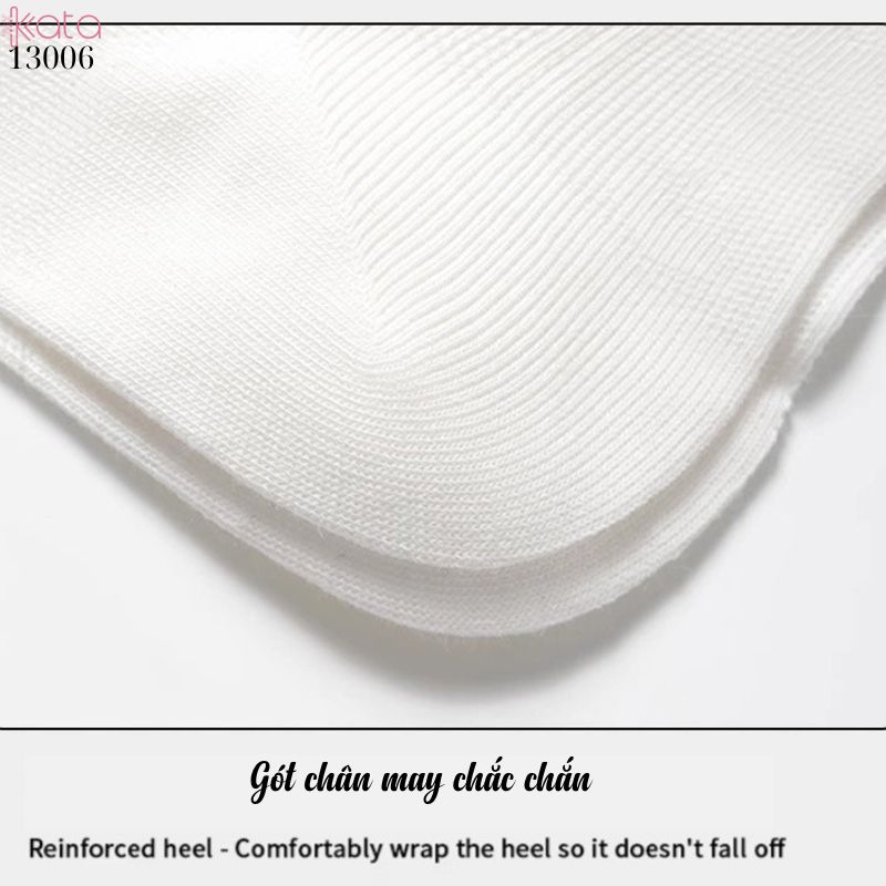 Tất ngắn màu trắng nữ dễ thương,vớ mỏng xuân hè thấm hút mồ hôi 13006