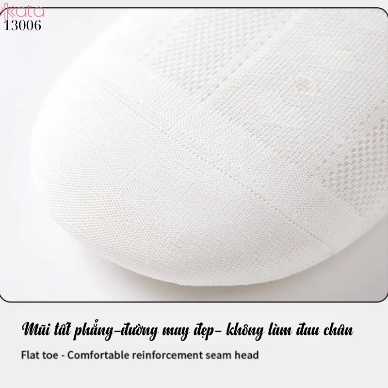 Tất ngắn màu trắng nữ dễ thương,vớ mỏng xuân hè thấm hút mồ hôi 13006