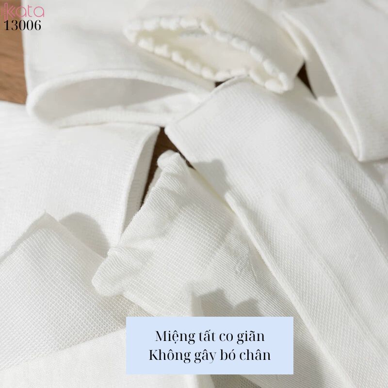 Tất ngắn màu trắng nữ dễ thương,vớ mỏng xuân hè thấm hút mồ hôi 13006