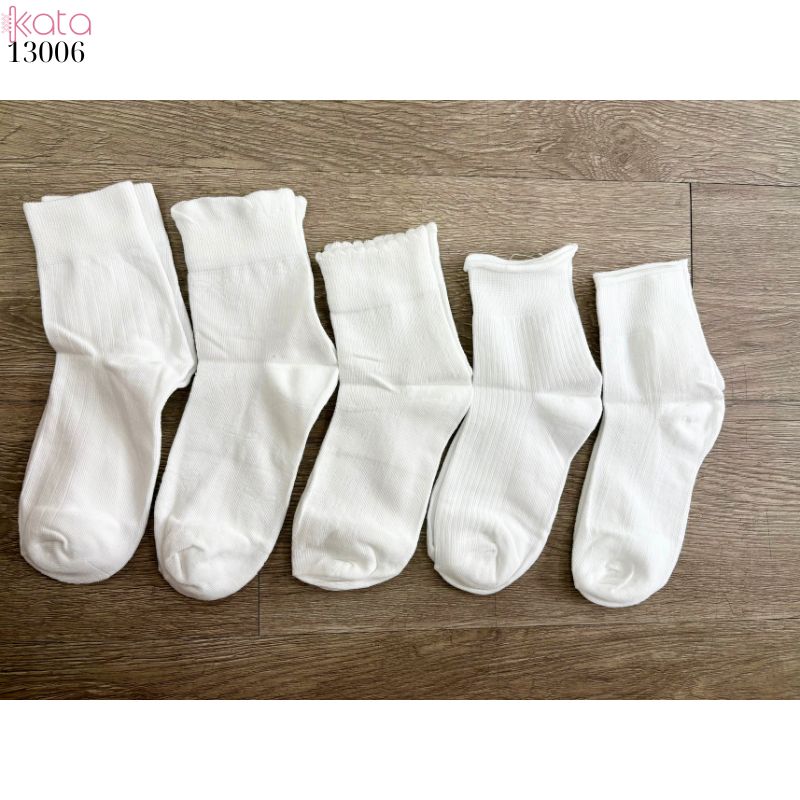 Tất ngắn màu trắng nữ dễ thương,vớ mỏng xuân hè thấm hút mồ hôi 13006