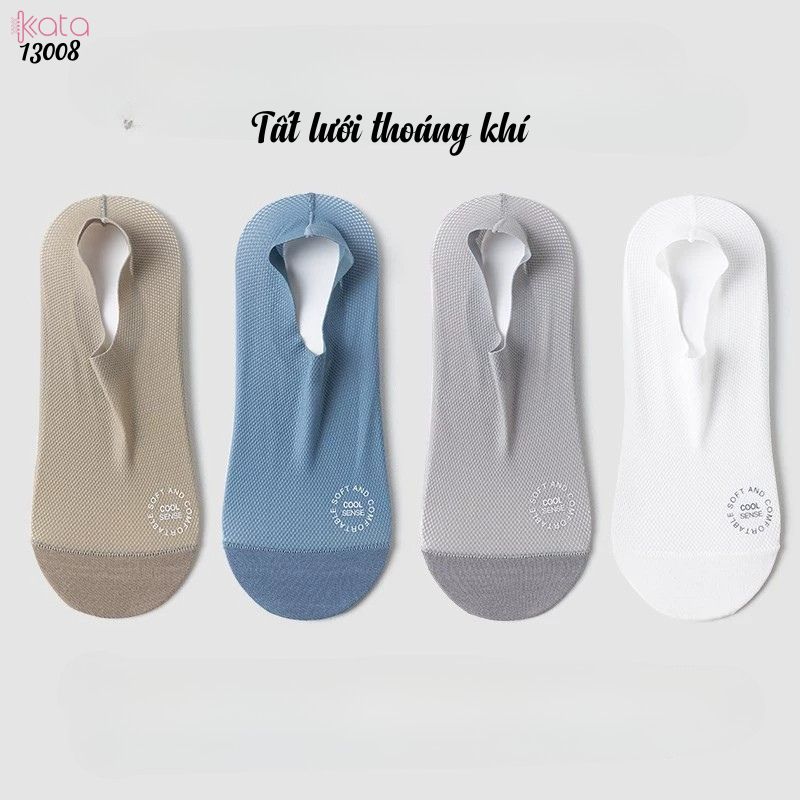 Tất Nam mùa hè,vớ thuyền vô hình silicone chống trượt không rớt gót 13008