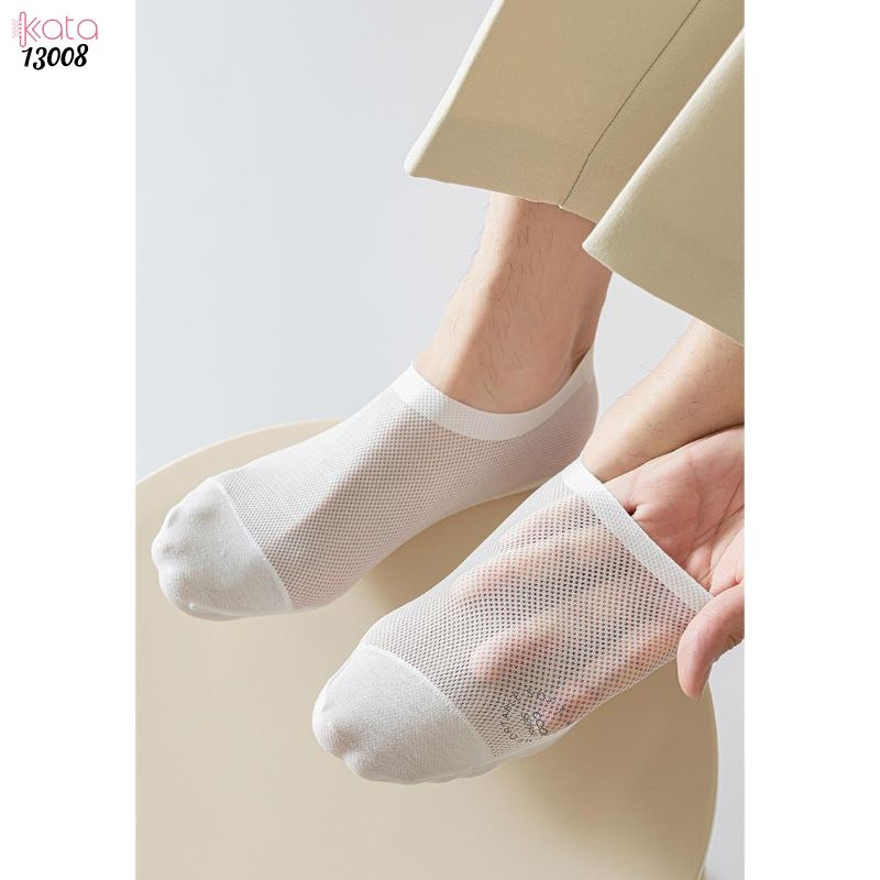 Tất Nam mùa hè,vớ thuyền vô hình silicone chống trượt không rớt gót 13008