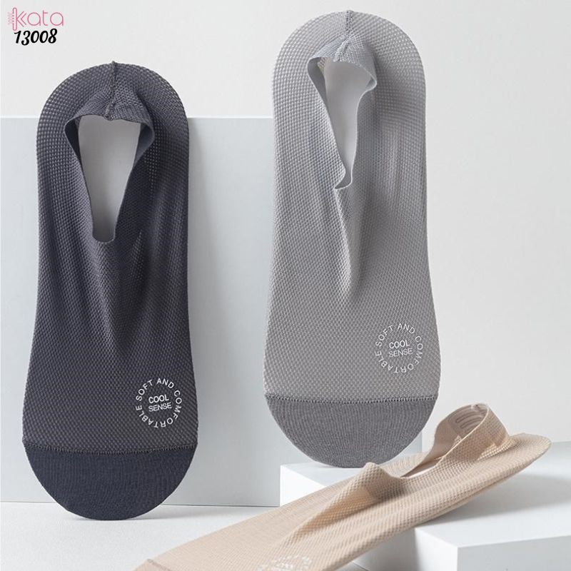 Tất Nam mùa hè,vớ thuyền vô hình silicone chống trượt không rớt gót 13008