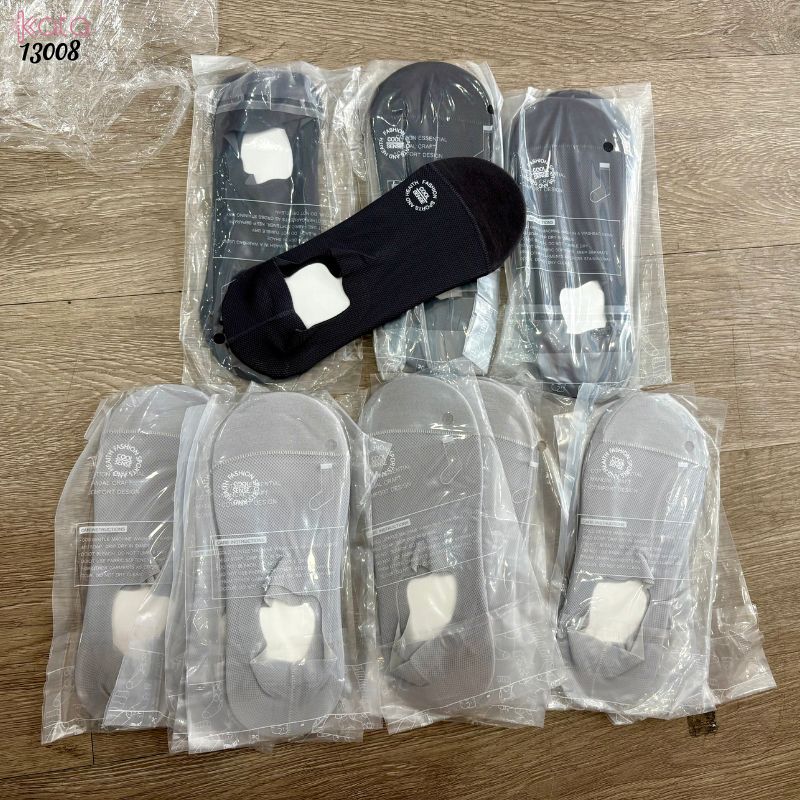 Tất Nam mùa hè,vớ thuyền vô hình silicone chống trượt không rớt gót 13008