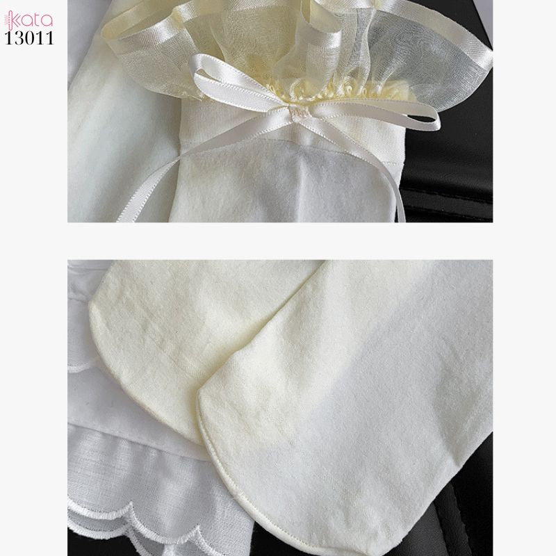 Tất trên đầu gối lolita ruy băng,vớ nhung co giãn chất lượng tốt phong cách JK 13011
