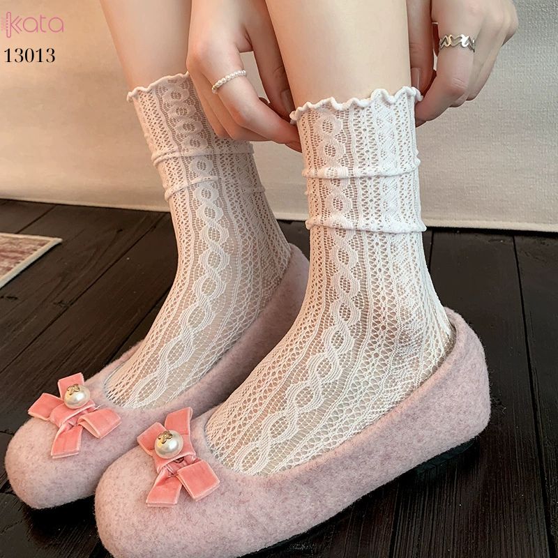Tất mỏng ren lưới mùa hè,vớ giữa bắp chân phong cách lolita 13013