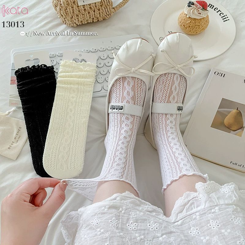 Tất mỏng ren lưới mùa hè,vớ giữa bắp chân phong cách lolita 13013