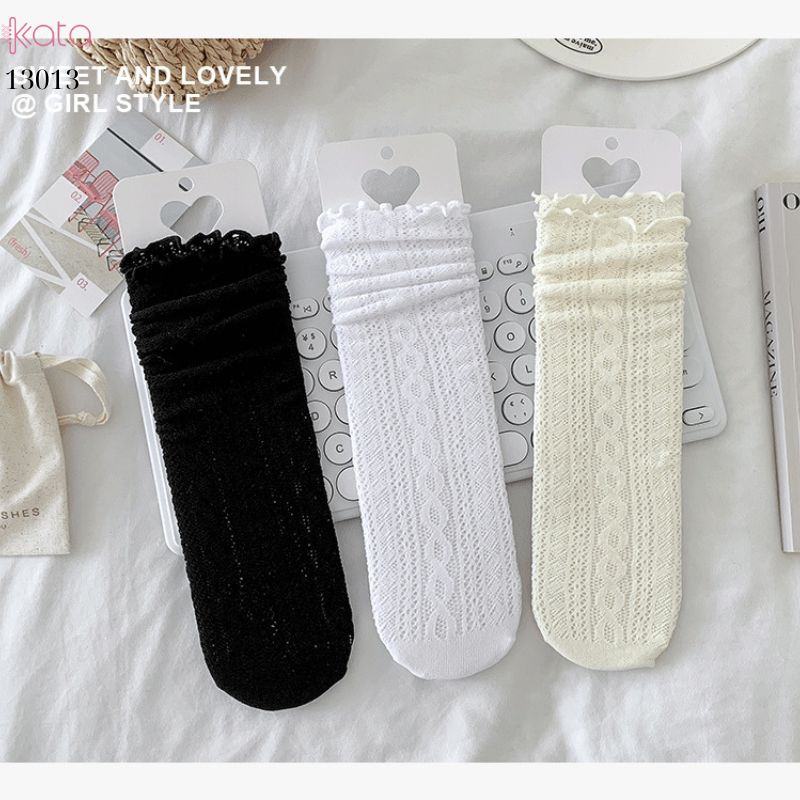Tất mỏng ren lưới mùa hè,vớ giữa bắp chân phong cách lolita 13013