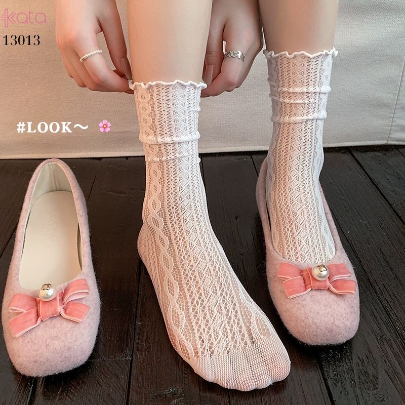 Tất mỏng ren lưới mùa hè,vớ giữa bắp chân phong cách lolita 13013