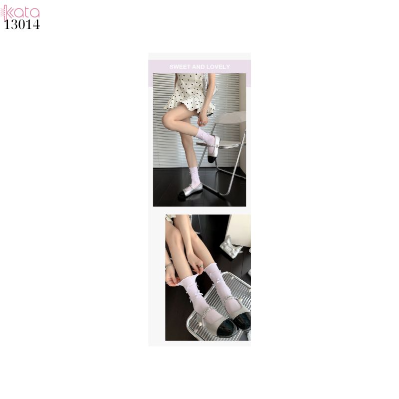 Tất viền nấm lolita JK,tất giữa bắp chân mùa hè mỏng phong cách ba lê 13014