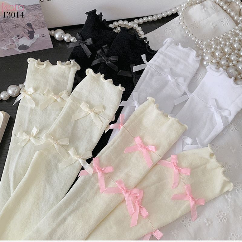 Tất viền nấm lolita JK,tất giữa bắp chân mùa hè mỏng phong cách ba lê 13014