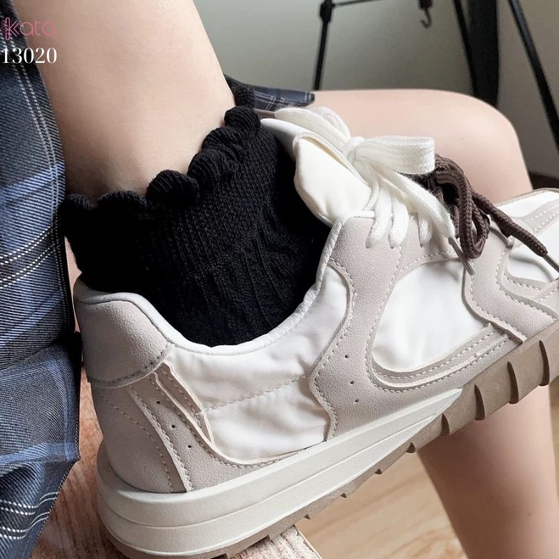 Tất cổ ngắn bông mềm mịn thấm hút mồ hôi,vớ ren dễ thương JK 13020