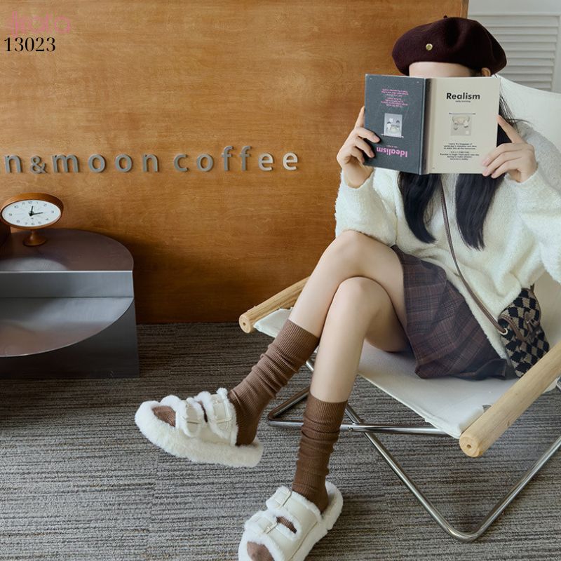 Tất bắp chân vải Cashmere chất lượng cao,vớ dày thu đông 13023