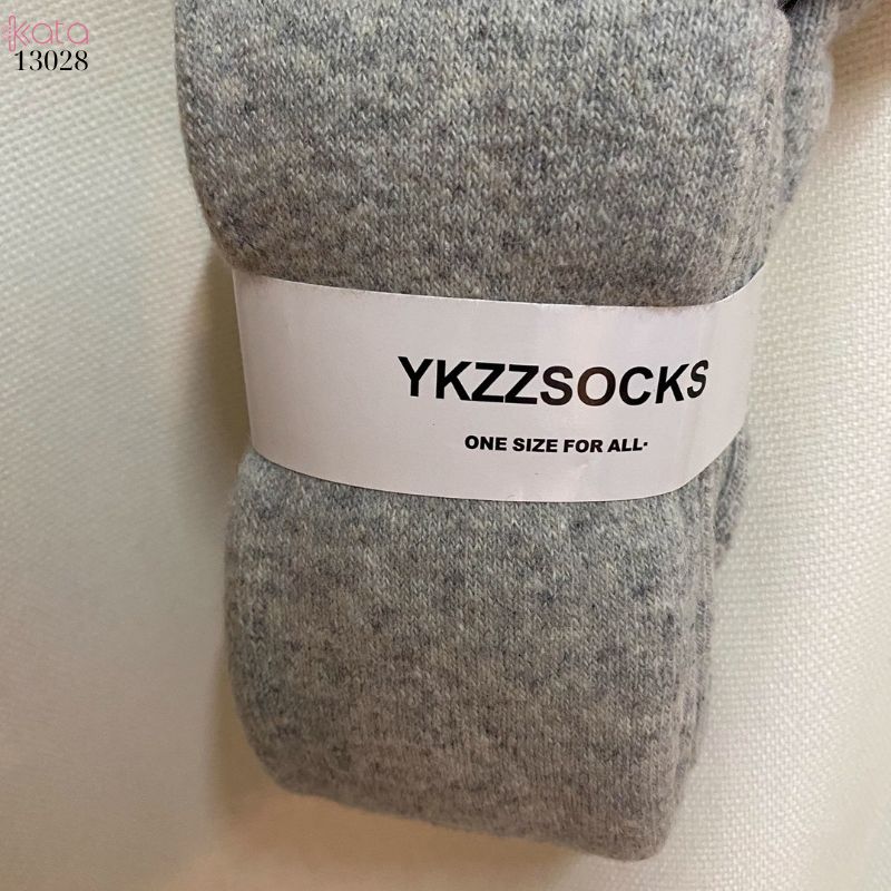 Tất len dày thu đông,vớ qua gối trơn lót Cashmere ấm áp nữ 13028