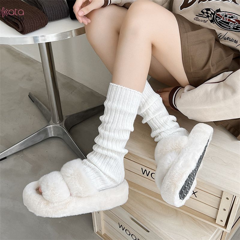 Ống tất thời trang y2k dệt kim dày,tất ống chân ấm áp mùa thu đông 13030