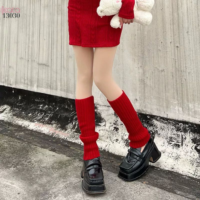 Ống tất thời trang y2k dệt kim dày,tất ống chân ấm áp mùa thu đông 13030