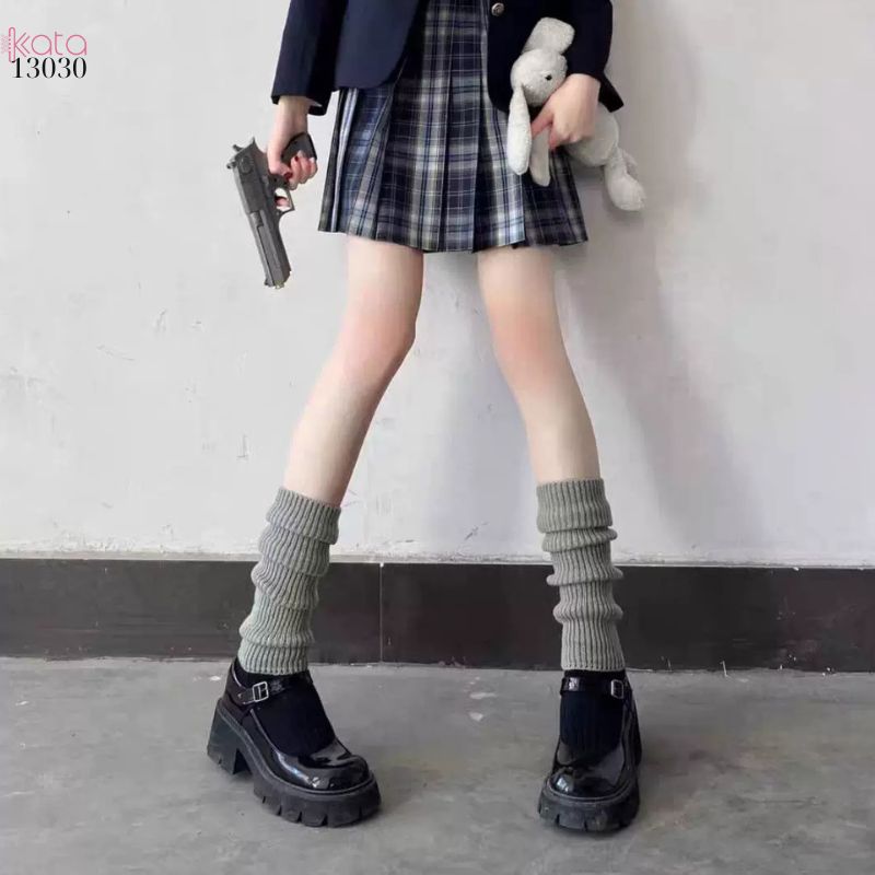 Ống tất thời trang y2k dệt kim dày,tất ống chân ấm áp mùa thu đông 13030