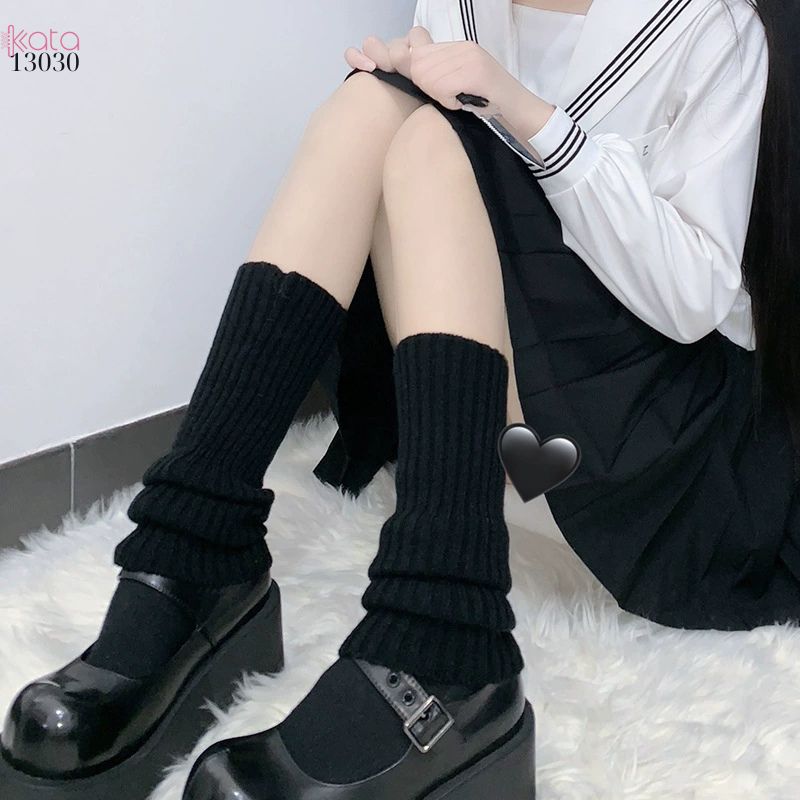Ống tất thời trang y2k dệt kim dày,tất ống chân ấm áp mùa thu đông 13030