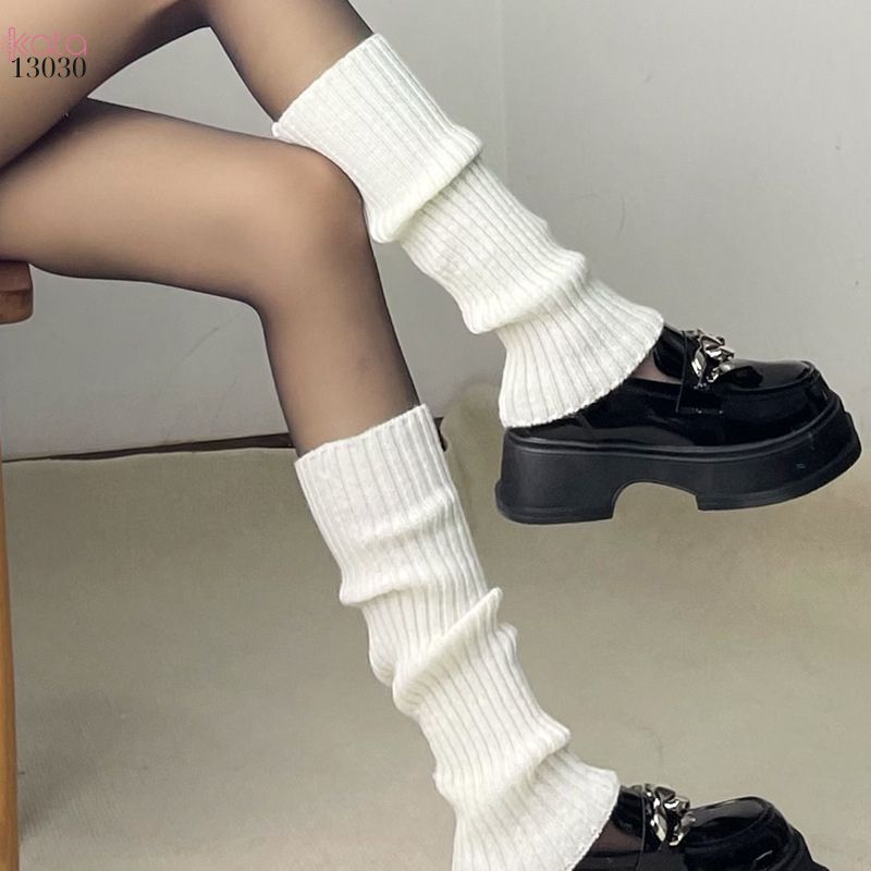 Ống tất thời trang y2k dệt kim dày,tất ống chân ấm áp mùa thu đông 13030