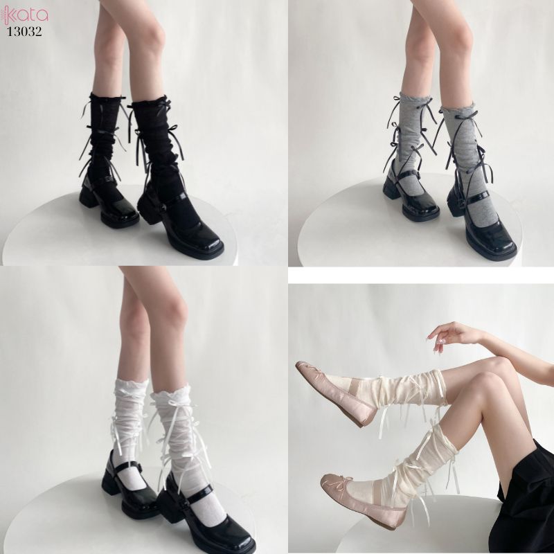Tất nơ bắp chân mùa xuân thu phong cách preppy JK 13032 Tất nơ bắp chân mùa xuân thu phong cách preppy JK 13032