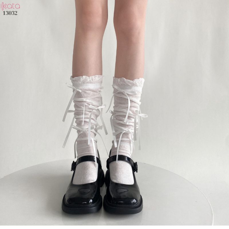 Tất nơ bắp chân mùa xuân thu phong cách preppy JK 13032 Tất nơ bắp chân mùa xuân thu phong cách preppy JK 13032