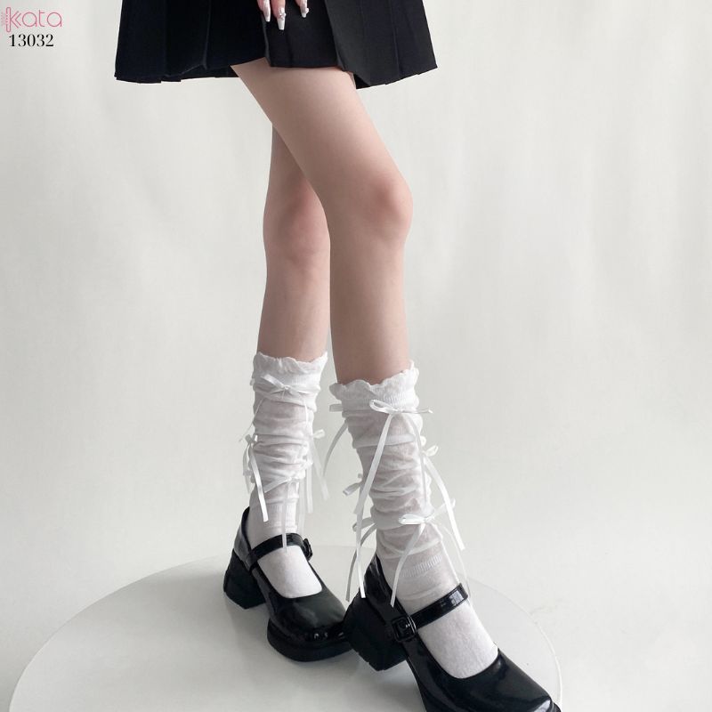 Tất nơ bắp chân mùa xuân thu phong cách preppy JK 13032 Tất nơ bắp chân mùa xuân thu phong cách preppy JK 13032
