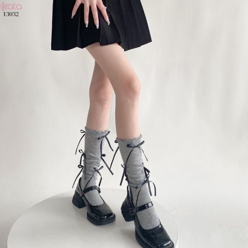 Tất nơ bắp chân mùa xuân thu phong cách preppy JK 13032 Tất nơ bắp chân mùa xuân thu phong cách preppy JK 13032