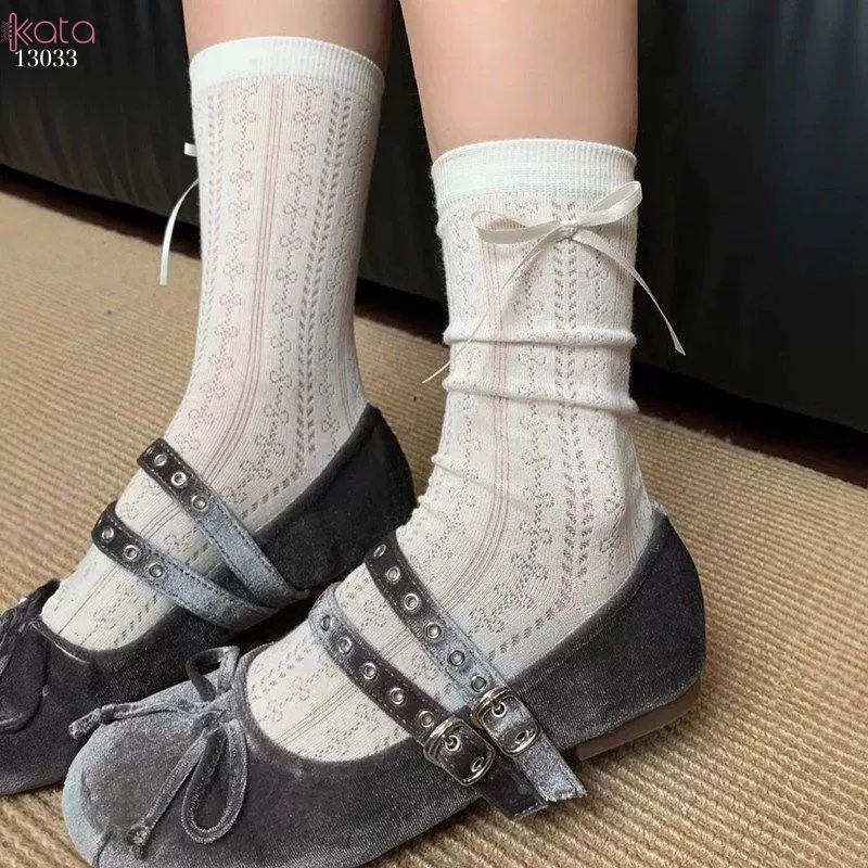 Tất lưới mỏng thoáng khí mùa hè,vớ nữ giữa bắp chân dễ thương 13033