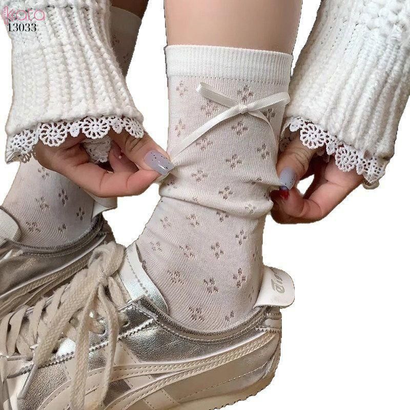 Tất lưới mỏng thoáng khí mùa hè,vớ nữ giữa bắp chân dễ thương 13033