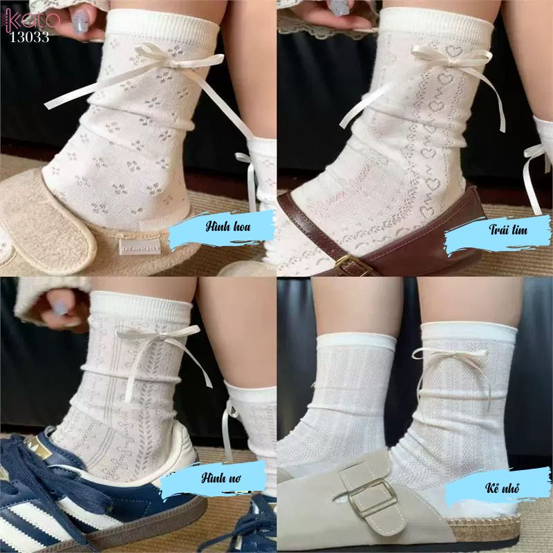 Tất lưới mỏng thoáng khí mùa hè,vớ nữ giữa bắp chân dễ thương 13033