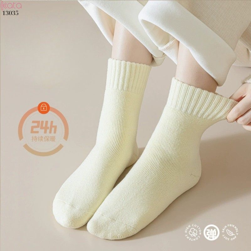 Vớ len lông cừu ấm áp dành cho phụ nữ mùa thu và mùa đông, vớ lông cừu dày để ngủ và vớ sàn ấm áp 13035