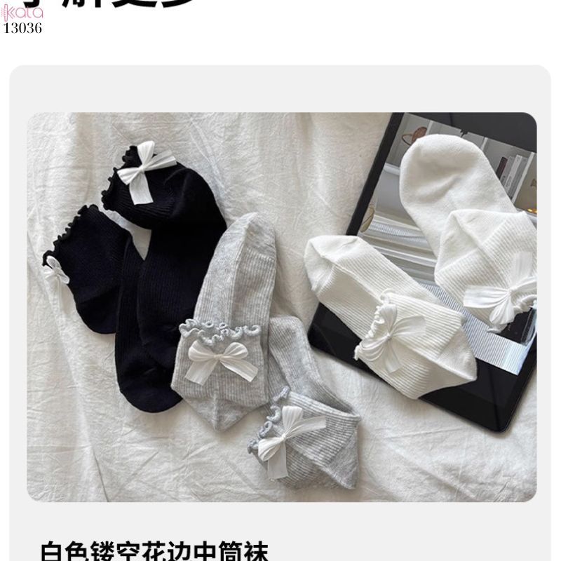 Tất nơ ren thoáng mát mùa hè,vớ ngắn nữ dễ thương 13036