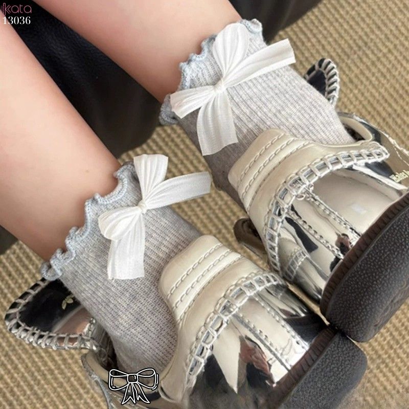 Tất nơ ren thoáng mát mùa hè,vớ ngắn nữ dễ thương 13036