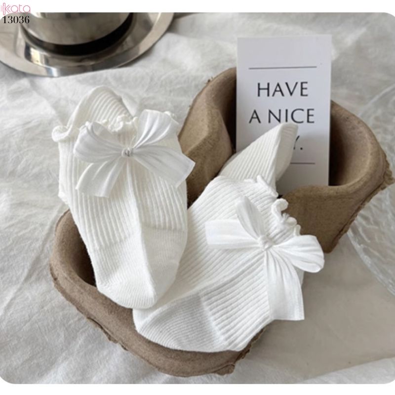 Tất nơ ren thoáng mát mùa hè,vớ ngắn nữ dễ thương 13036