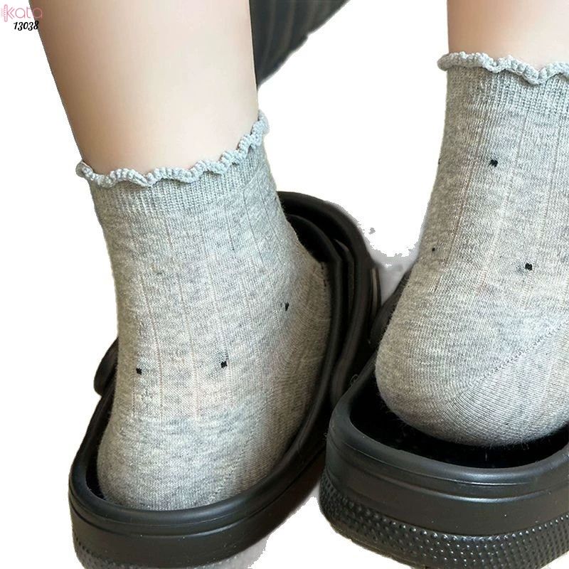 Tất ren chấm bi thoáng khí mùa hè,vớ mỏng mát thấm hút mồ hôi 13038