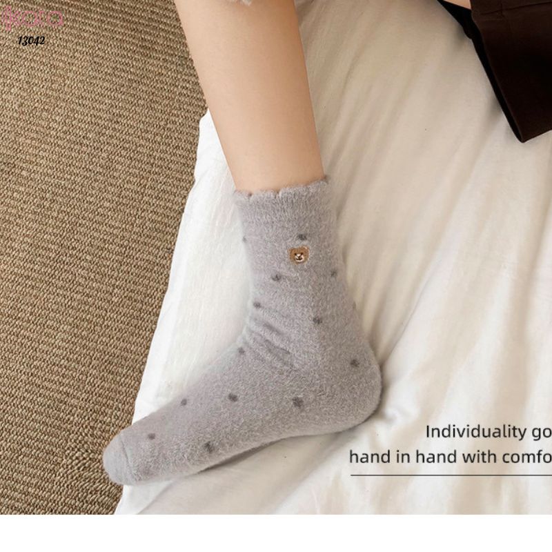 Tất nhung dày mùa thu và mùa đông ấm áp,vớ ngủ ấm áp giữa bắp chân 13042