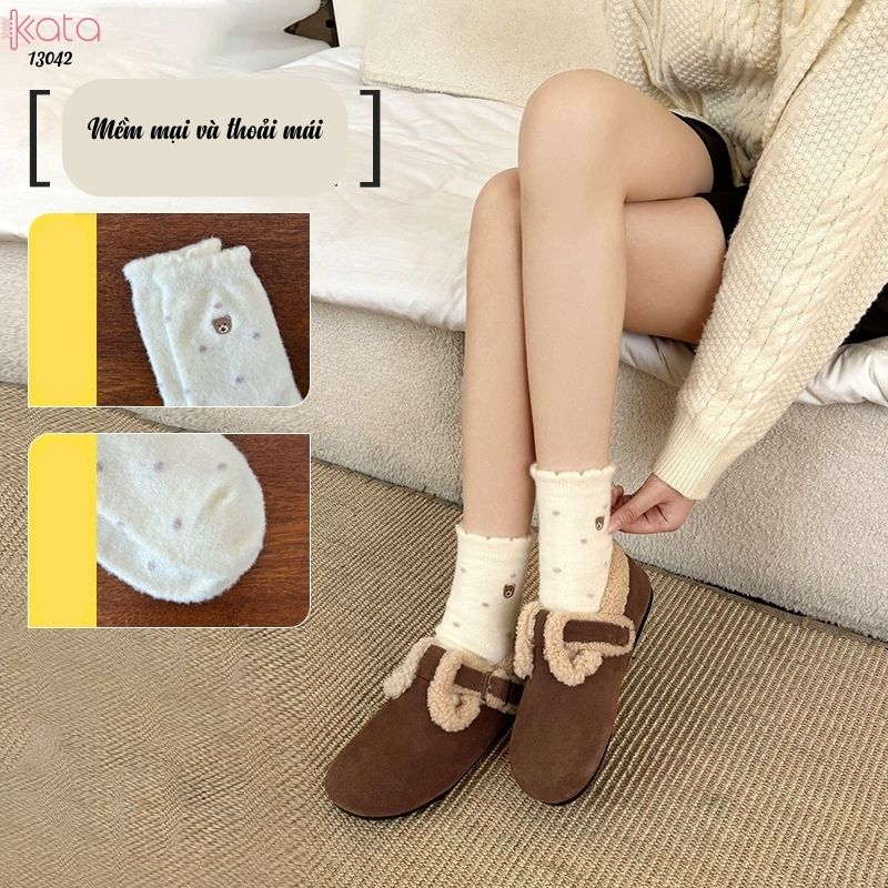 Tất nhung dày mùa thu và mùa đông ấm áp,vớ ngủ ấm áp giữa bắp chân 13042