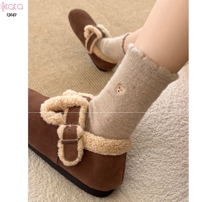 Tất nhung dày mùa thu và mùa đông ấm áp,vớ ngủ ấm áp giữa bắp chân 13042