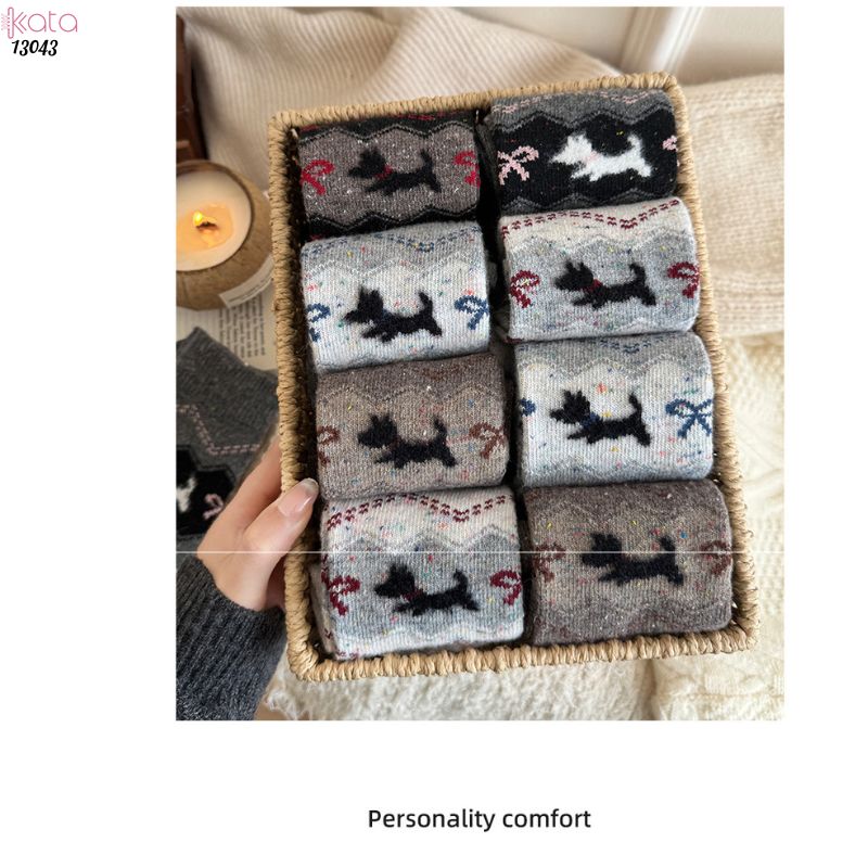 Tất dệt kim mùa thu và mùa đông dày ấm áp,vớ giữ nhiệt giữa bắp chân 13043