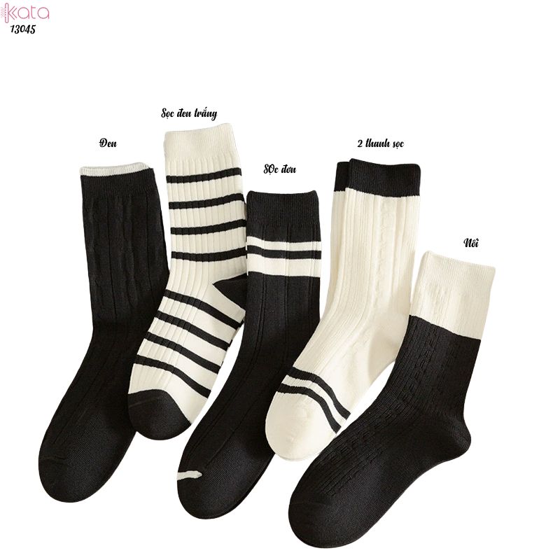 Tất bông thu đông thoải mái và thấm hút mồ hôi, tất cotton đa năng dành cho sinh viên, vớ thể thao thông thường 13045