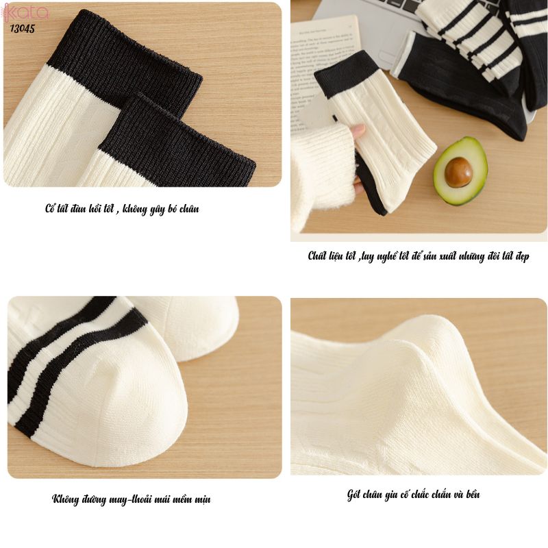 Tất bông thu đông thoải mái và thấm hút mồ hôi, tất cotton đa năng dành cho sinh viên, vớ thể thao thông thường 13045