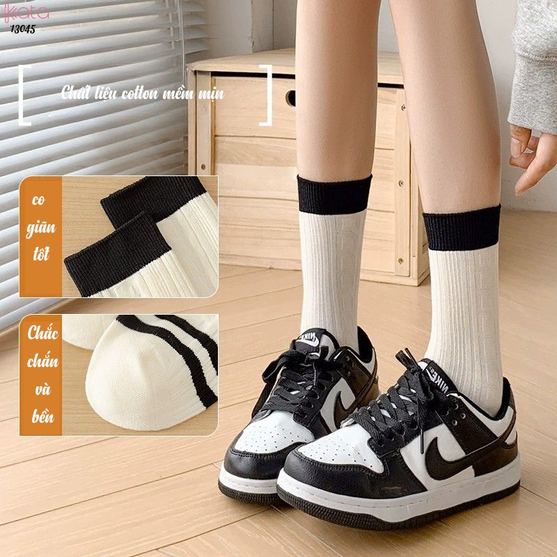 Tất bông thu đông thoải mái và thấm hút mồ hôi, tất cotton đa năng dành cho sinh viên, vớ thể thao thông thường 13045