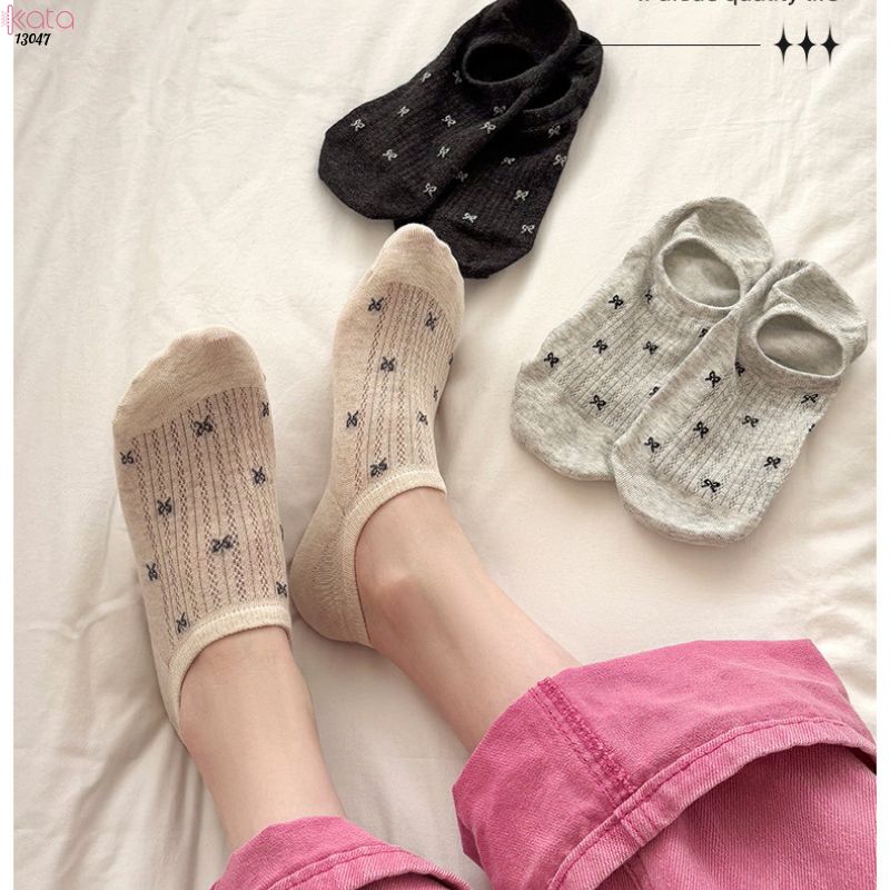 Tất bông lưới thoáng mát thấm hút mồ hôi,vớ thuyền vô hình 13047