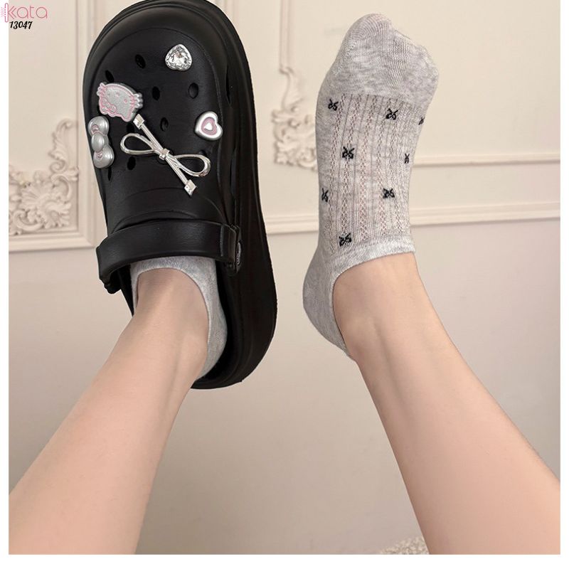 Tất bông lưới thoáng mát thấm hút mồ hôi,vớ thuyền vô hình 13047