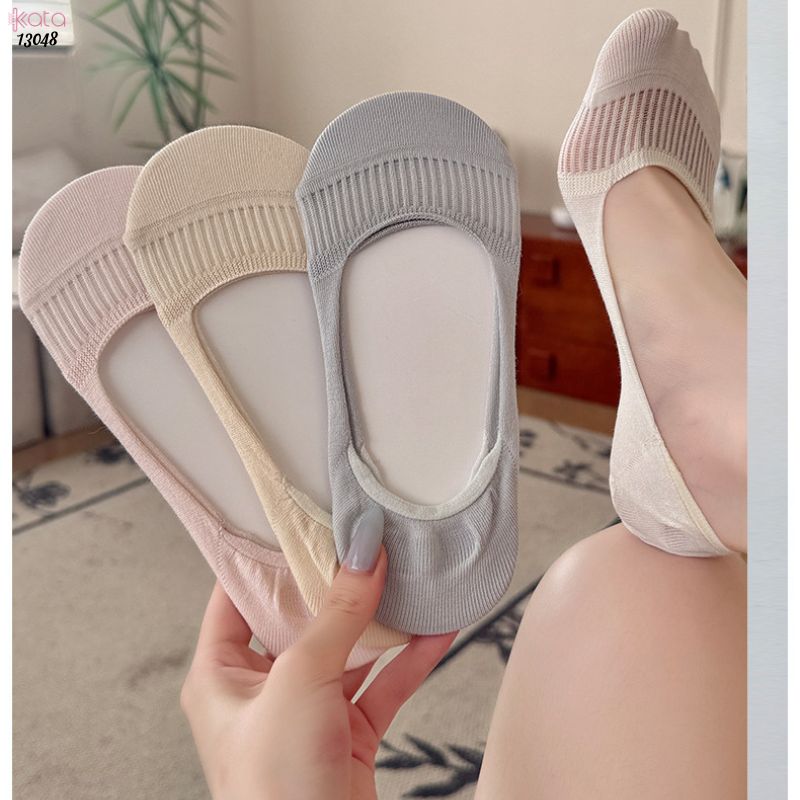 Tất mùa hè mỏng silicone chống trượt tất cao gót, vớ thuyền cotton thấm hút mồ hôi và chống mùi 13048