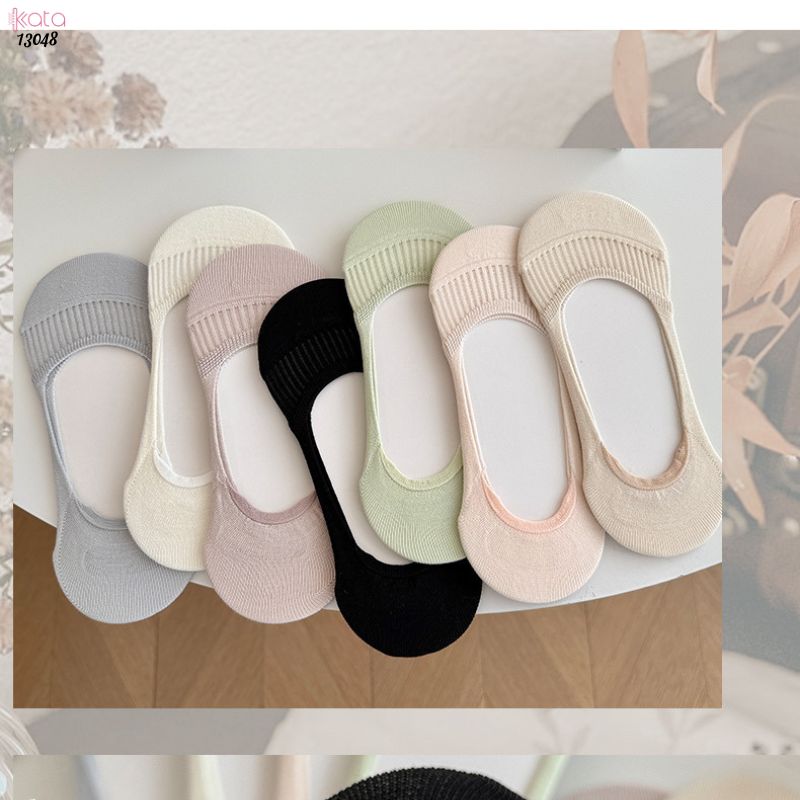 Tất mùa hè mỏng silicone chống trượt tất cao gót, vớ thuyền cotton thấm hút mồ hôi và chống mùi 13048